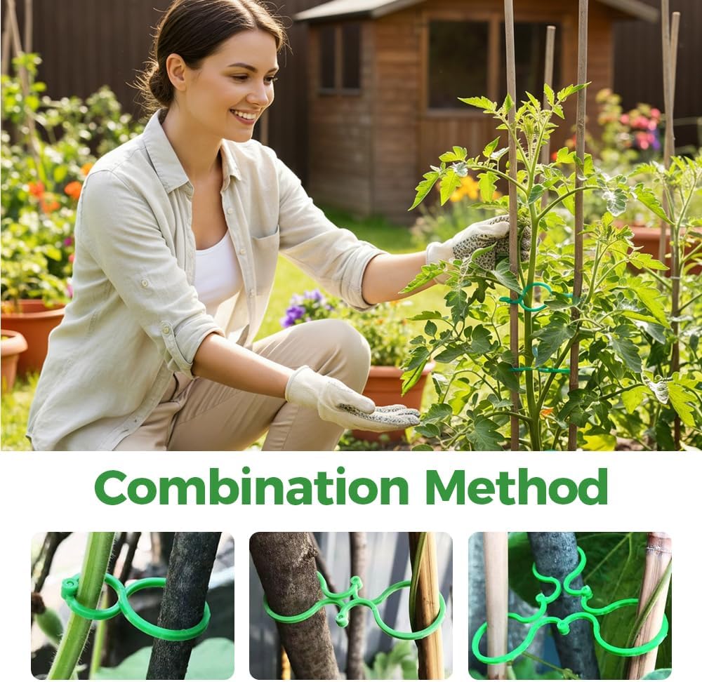 Plant Support Clips for Climbing Plants, Reable Garden Plant Support Plastic Clips for Tomatoes