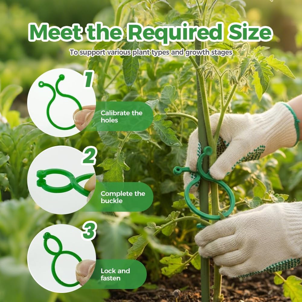 Plant Support Clips for Climbing Plants, Reable Garden Plant Support Plastic Clips for Tomatoes