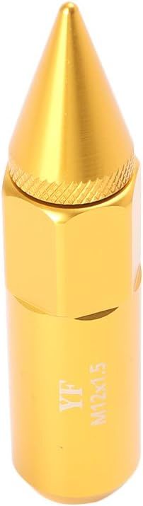 M12 × 1.5 Extended Spike Wheel Nuts – 20 Piece – Gold
