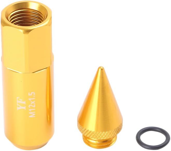 M12 × 1.5 Extended Spike Wheel Nuts – 20 Piece – Gold
