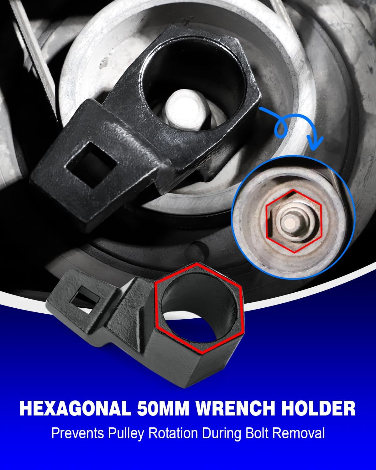 19mm Harmonic Balancer Socket & 50mm Crank Pulley Holder Tool Kit