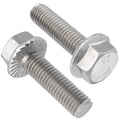 M8-1.25 x 25mm Flanged Hex Head Bolts, 304 Stainless Steel 18-8, Fully Threaded