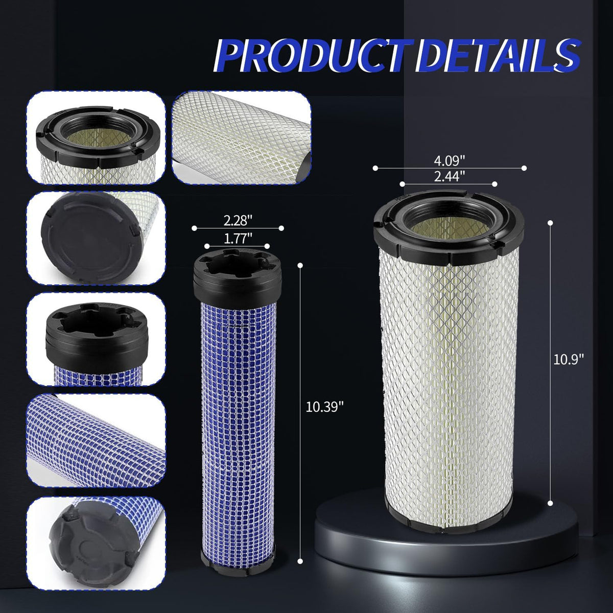 Kawasaki 11013-7044 & 11013-7045 Inner & Outer Air Filter Cleaners Combo OEM for Donaldson Kohler 25-083-01-S