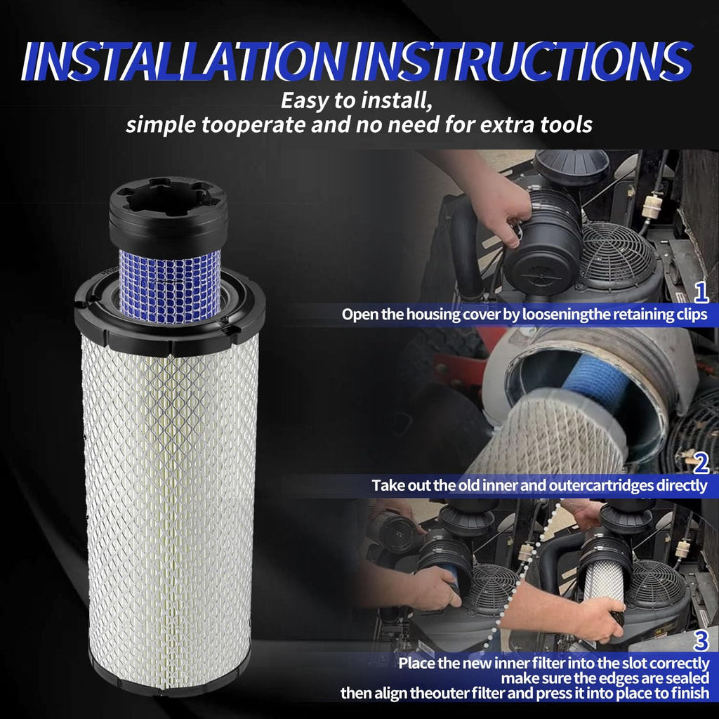 Kawasaki 11013-7044 & 11013-7045 Inner & Outer Air Filter Cleaners Combo OEM for Donaldson Kohler 25-083-01-S