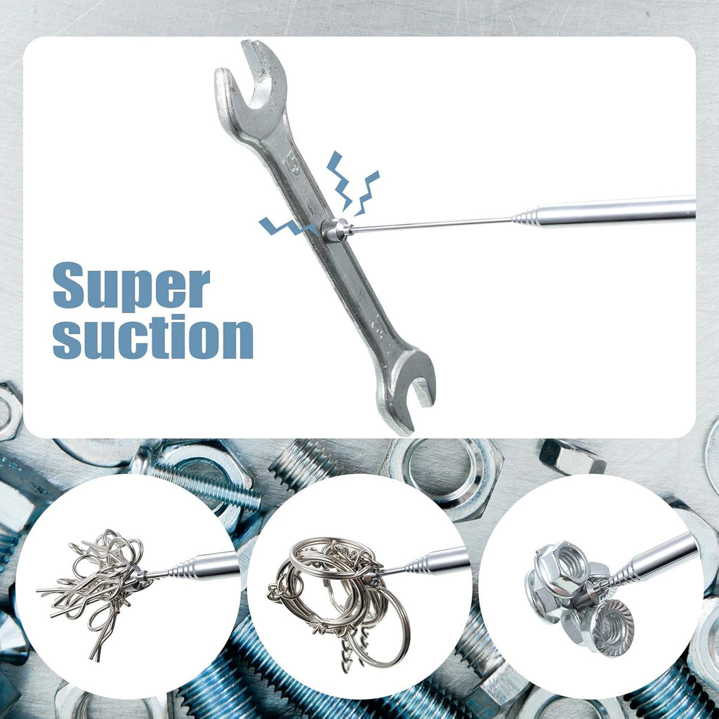 4 Pieces Telescoping Magnetic Pick up Tool Grabbers Reacher Tools with Pocket Clip 25 Inch Telescopic Retrieving