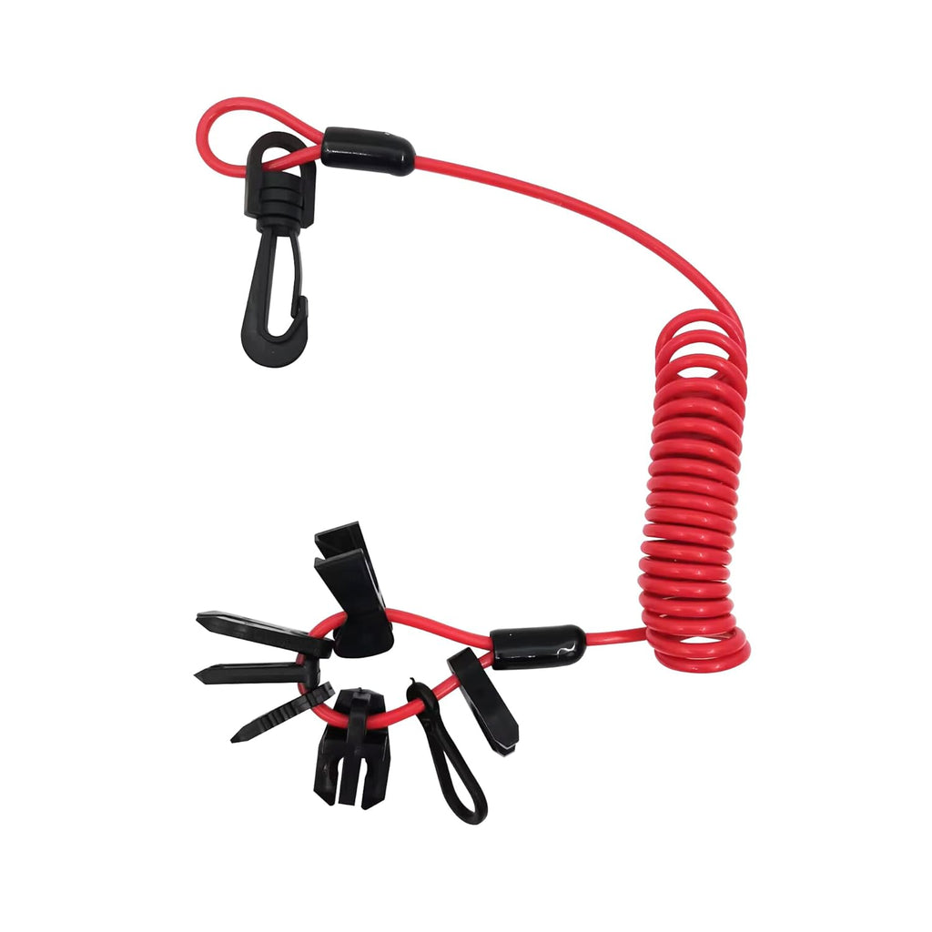 Universal Boat Kill Switch Key Set, Safety Stop Connector Lanyard Cord Replacement for Mercury, Yamaha, Honda