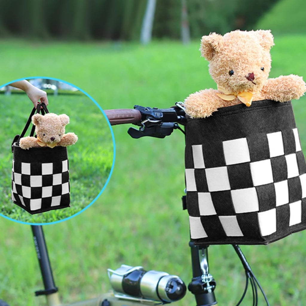 Bike Basket with a Fixed Holder, Kids' Small Scooter Tricycle Accessories Kit Bells Tools