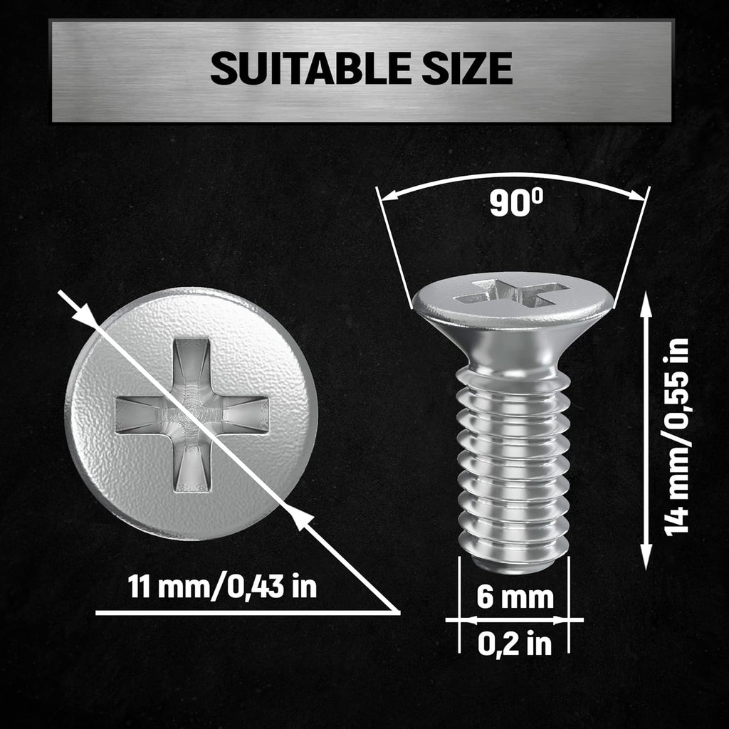 8 Piece Screw Rotor Brake Disc Retaining 93600-06014-0H – Set is Best Replacement for Honda, Acura, Hyundai, Kia