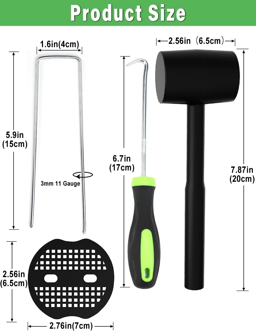 102 Piece 6 Inches Landscape Staples with Gasket Kit. 50 Piece U-Shaped Garden Stakes and Plastic Fixing Gasket