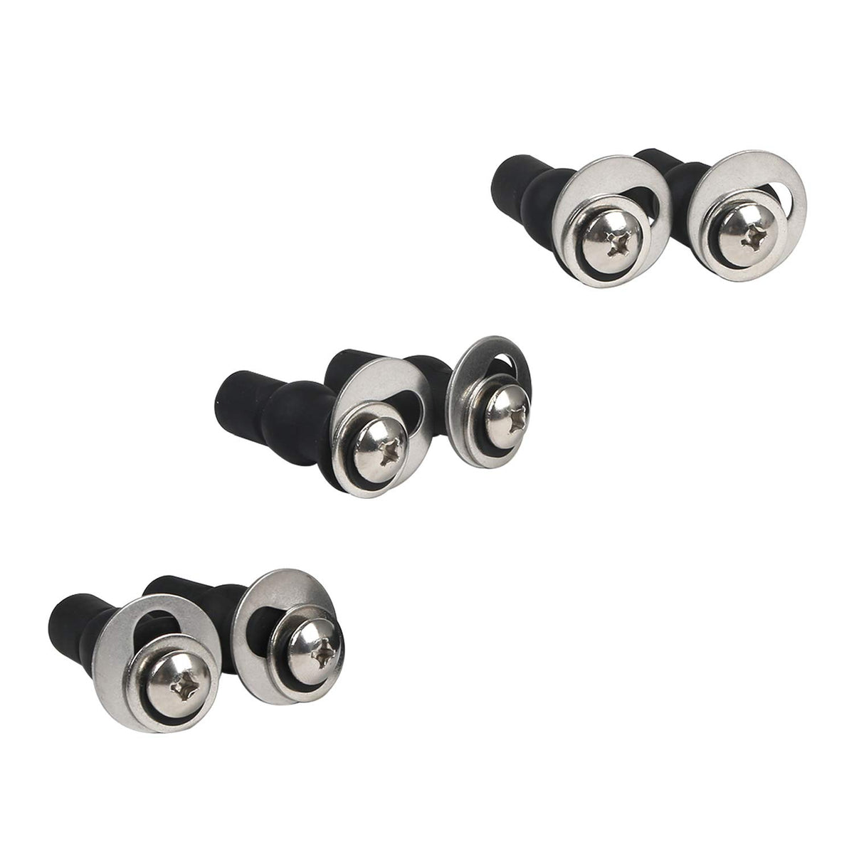 6 Pack Universal Toilet Seat Hinges Screw, Toilet Seat Hinges Blind Hole fixings Expanding Rubber Top Fix Nuts Screws
