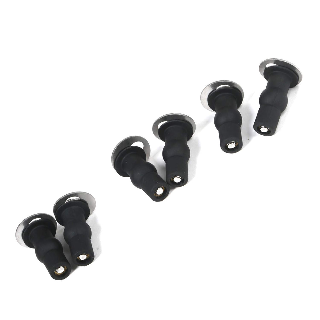 6 Pack Universal Toilet Seat Hinges Screw, Toilet Seat Hinges Blind Hole fixings Expanding Rubber Top Fix Nuts Screws