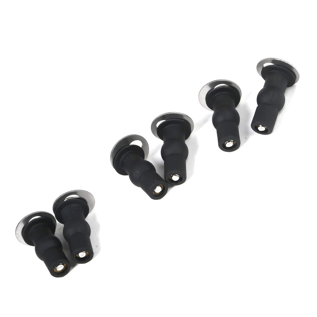 6 Pack Universal Toilet Seat Hinges Screw, Toilet Seat Hinges Blind Hole fixings Expanding Rubber Top Fix Nuts Screws