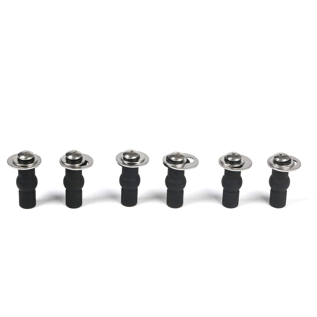 6 Pack Universal Toilet Seat Hinges Screw, Toilet Seat Hinges Blind Hole fixings Expanding Rubber Top Fix Nuts Screws