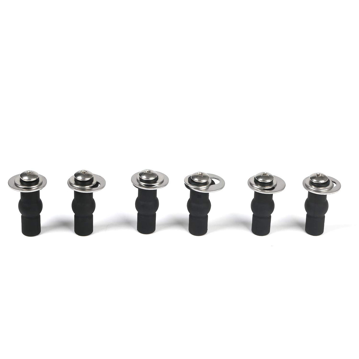 6 Pack Universal Toilet Seat Hinges Screw, Toilet Seat Hinges Blind Hole fixings Expanding Rubber Top Fix Nuts Screws
