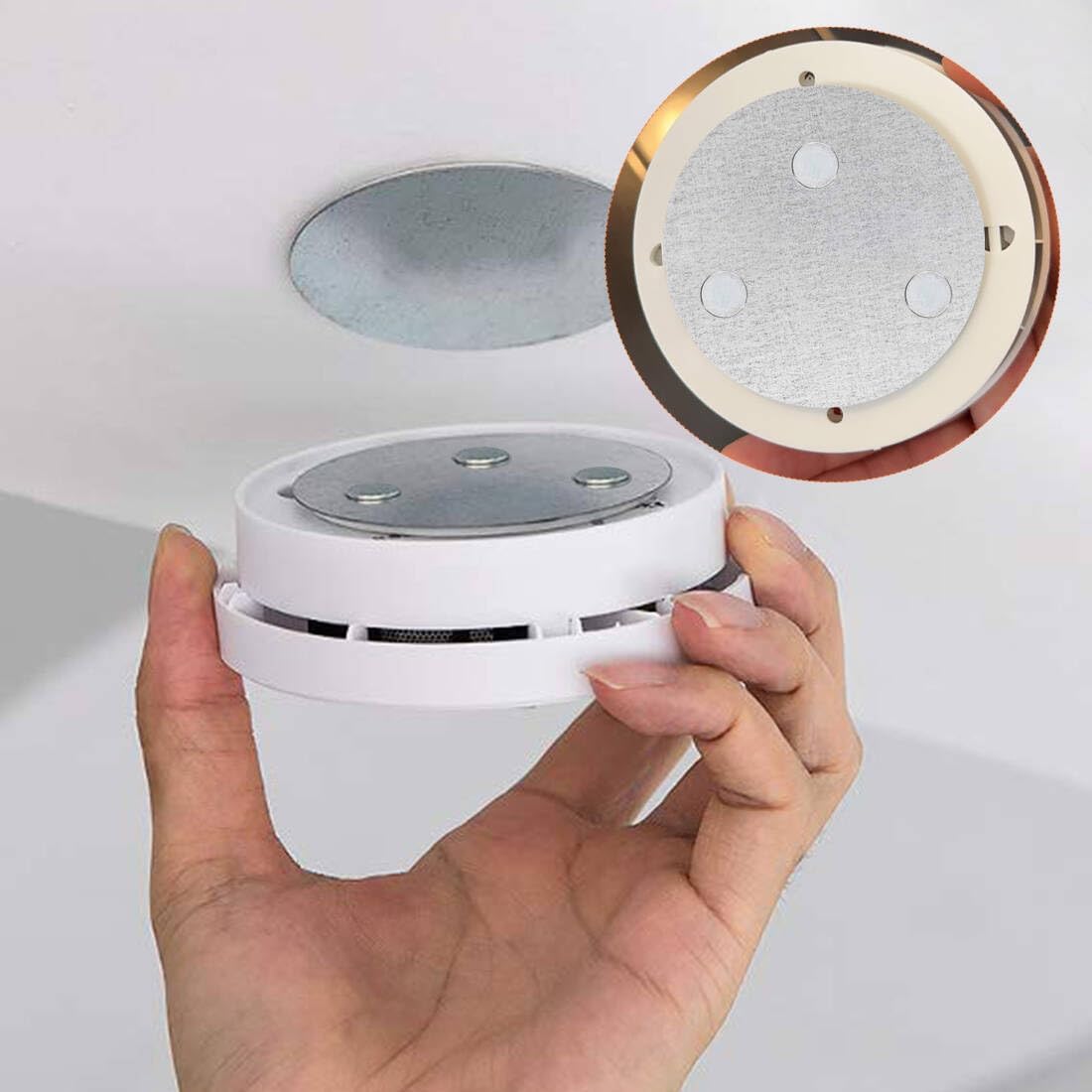Magnetic Smoke Detector Sticky Pads Magnetic Adhesive Pads 3 Piece Magnetic Smoke Alarm Fixing Mount No Drilling