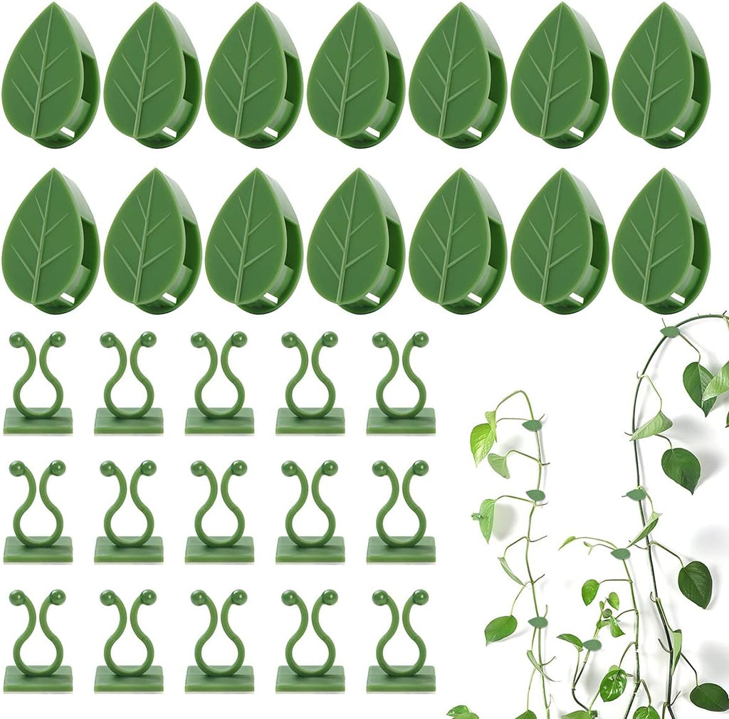 100 Piece Plant Climbing Wall Fixture Clips Self-Adhesive Hook Vines Traction Clips Invisible Holder Garden Green