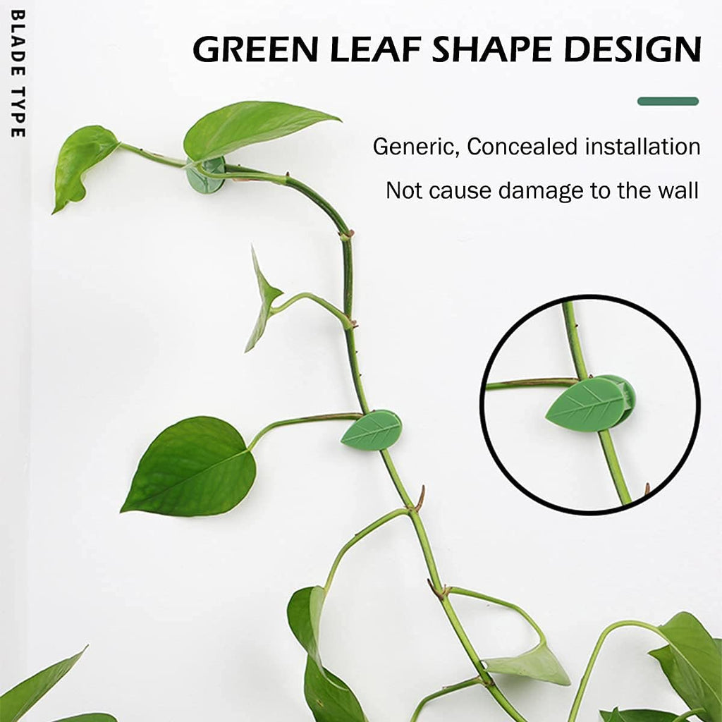 100 Piece Plant Climbing Wall Fixture Clips Self-Adhesive Hook Vines Traction Clips Invisible Holder Garden Green