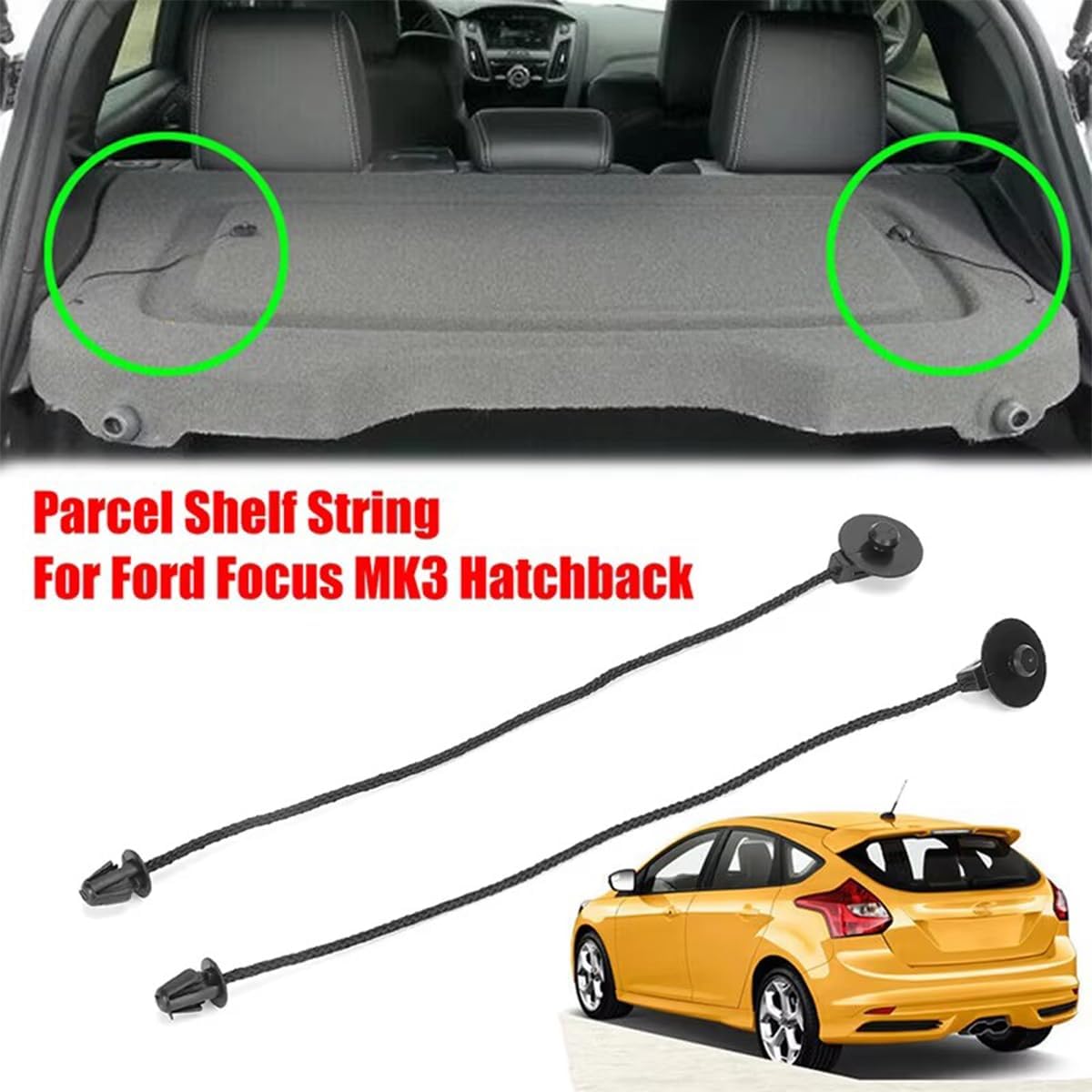 2 Piece Parcel Shelf Fixing Cord, Parcel Shelf Fixing Strap, Car Parcel Shelf Cords Rear Parcel Shelf Strings for