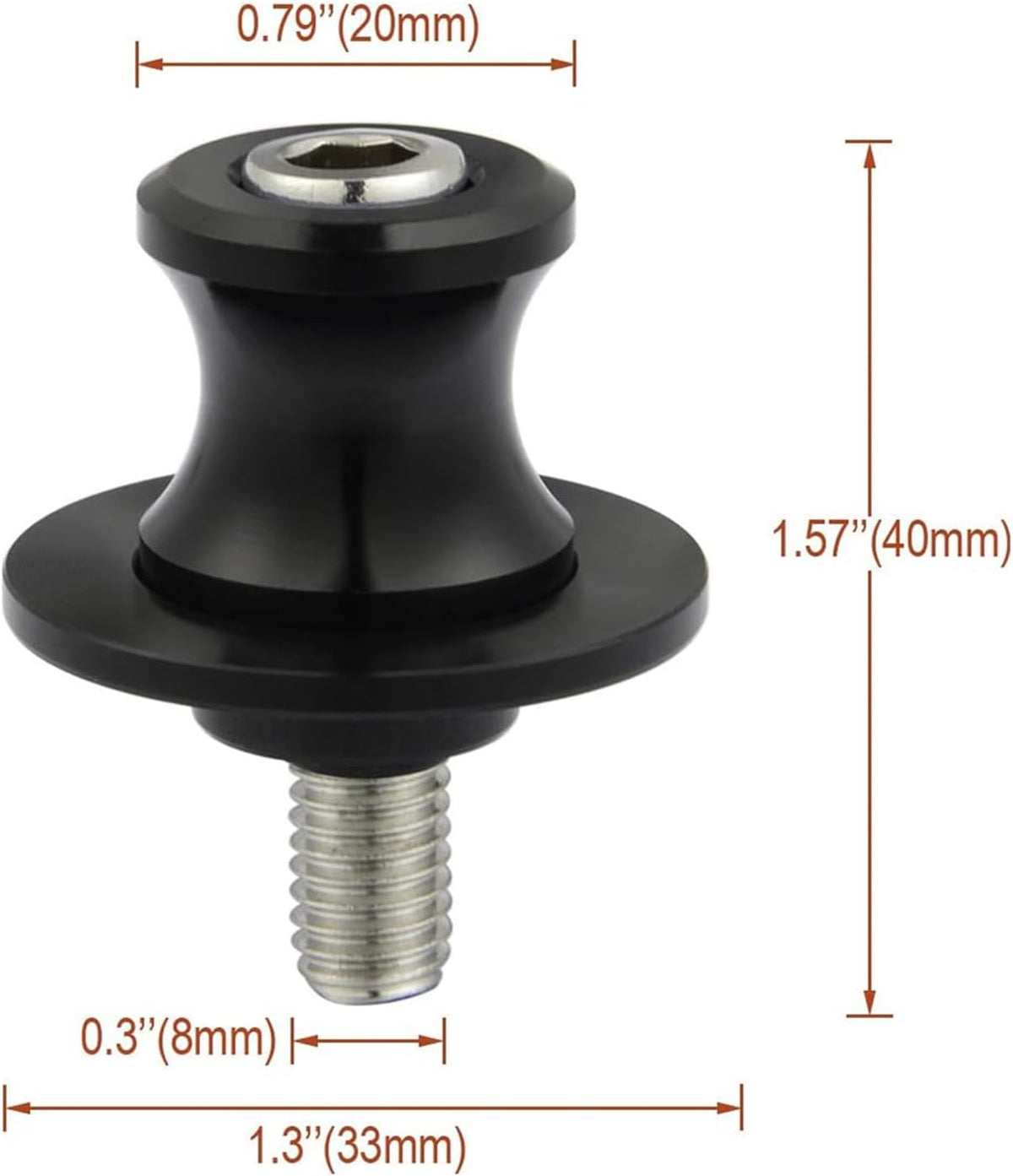 2 Piece Swing Arm Spool, 8/10mm Motorcycle CNC Rear Stand, Swing Arm Spool Sliders Stand Swing arm Bobbins Compatible