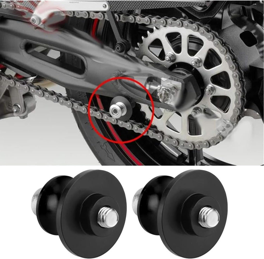 2 Piece Swing Arm Spool, 8/10mm Motorcycle CNC Rear Stand, Swing Arm Spool Sliders Stand Swing arm Bobbins Compatible