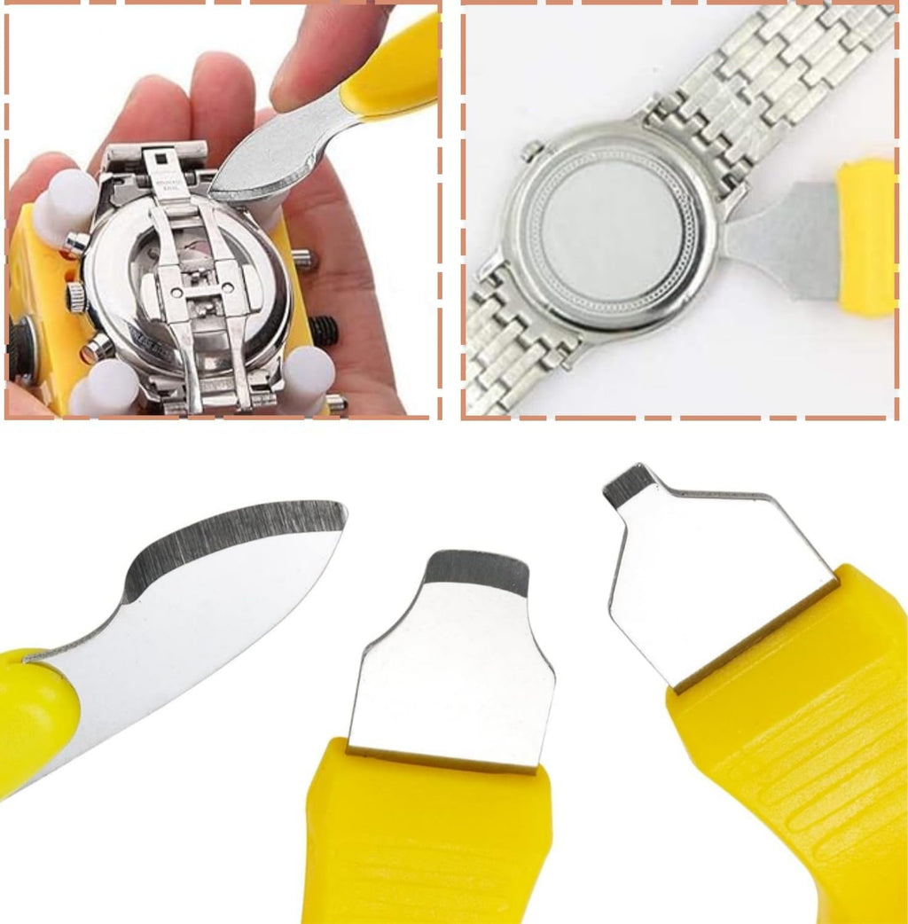 3 Piece Watch Back Case Remover Tool Kit ，2 in 1 Watch Back Case Cover Opener Knife & Watch Battery Change Remover