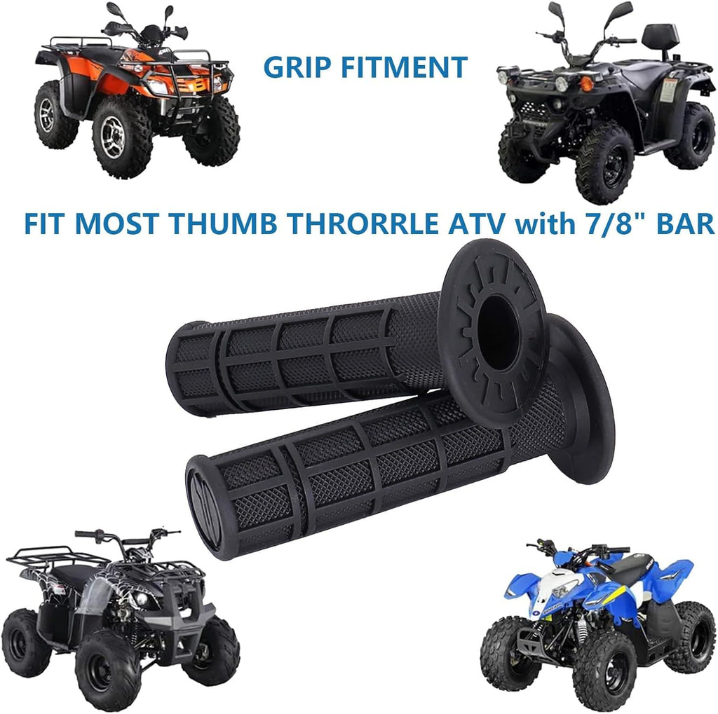 7/8in ATV Soft Rubber Hand Grips – Black