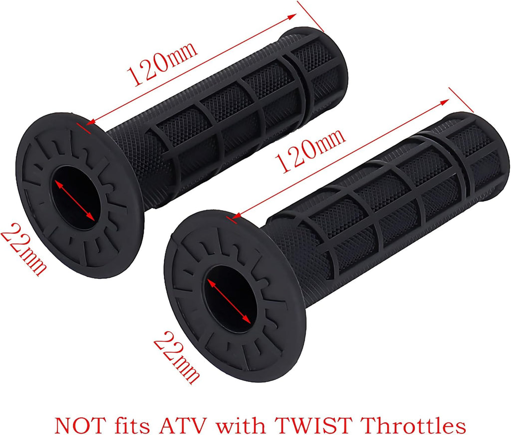 7/8in ATV Soft Rubber Hand Grips – Black