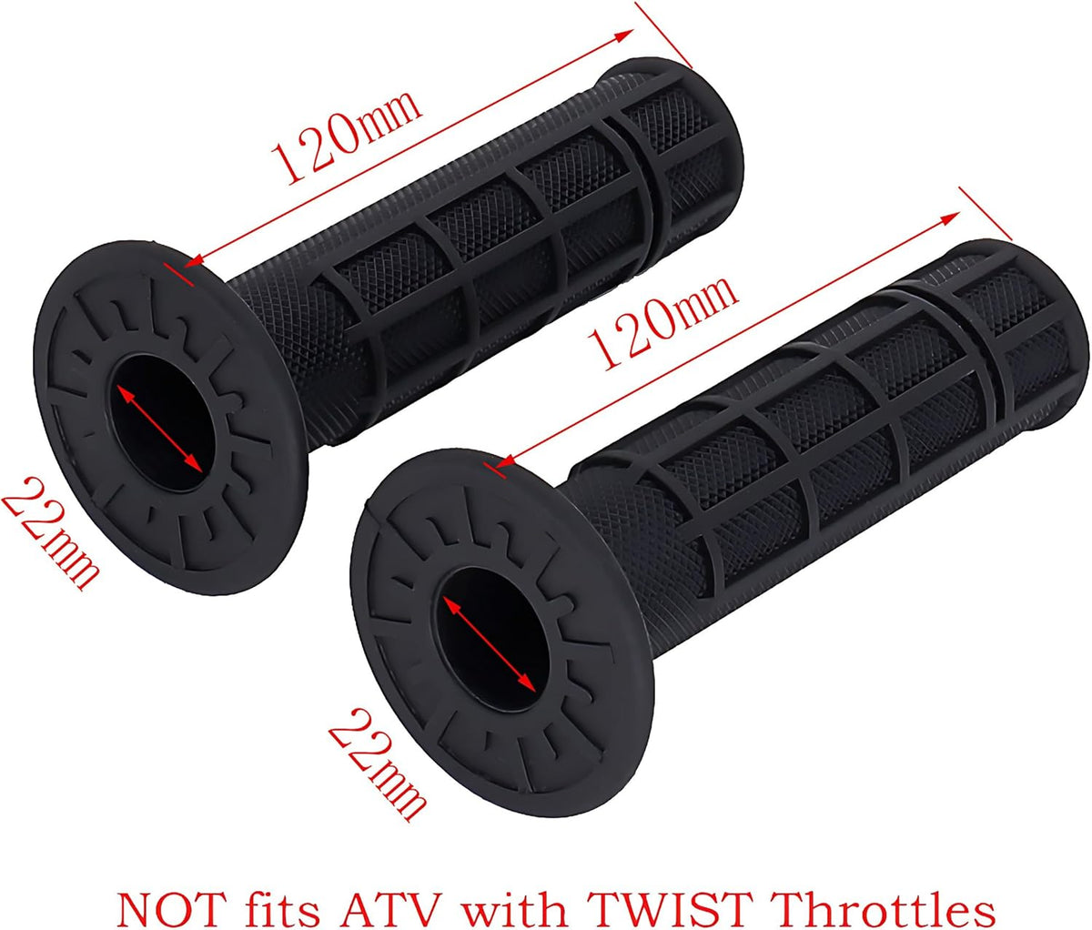 7/8in ATV Soft Rubber Hand Grips – Black