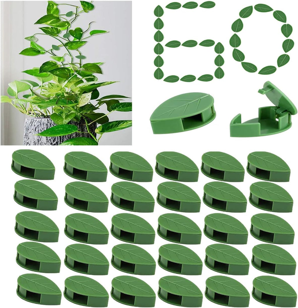 60 Piece Plant Climbing Wall Fixture Clips Acrylic Self-Adhesive Sticker Fixer Vine Traction Invisible Holder Green