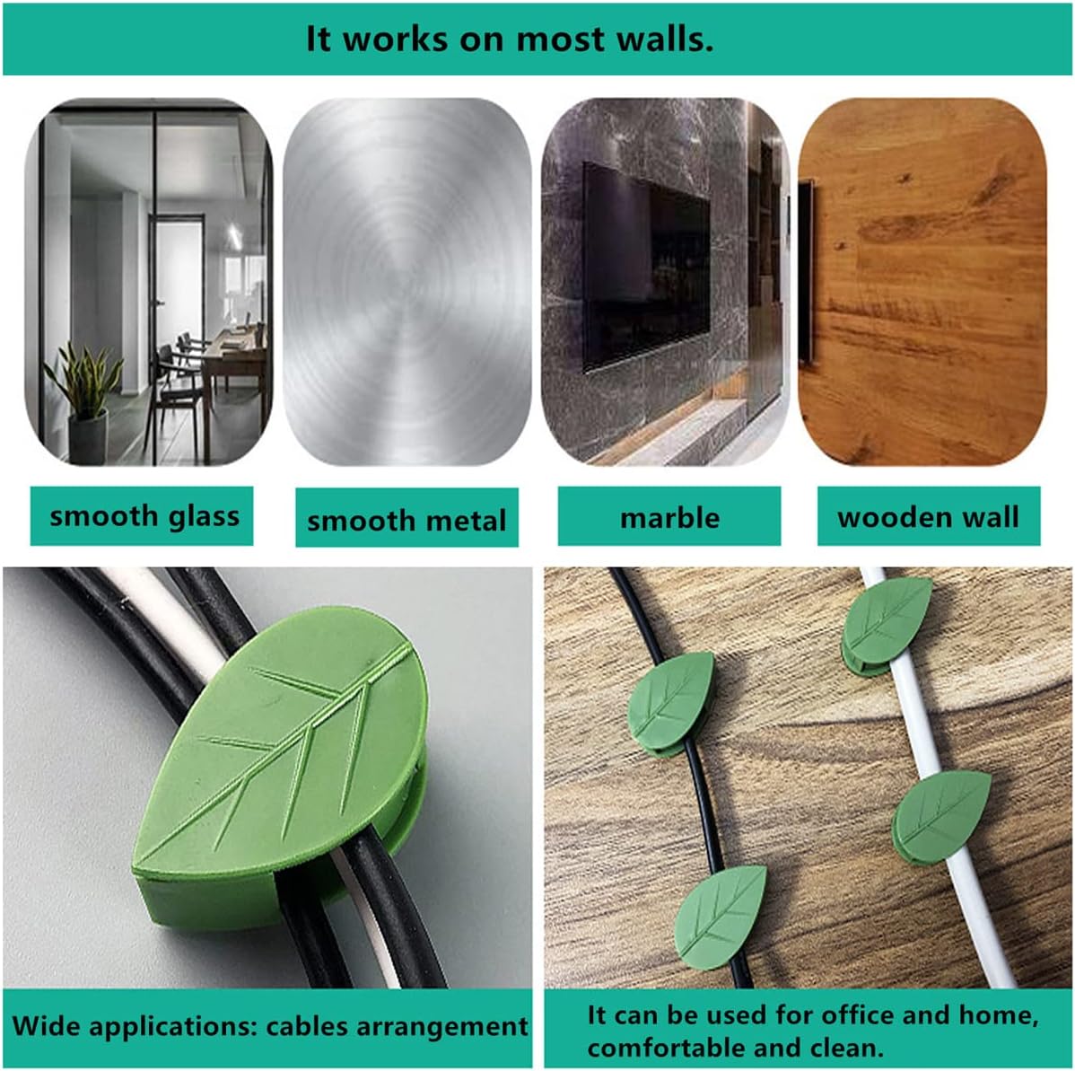 60 Piece Plant Climbing Wall Fixture Clips Acrylic Self-Adhesive Sticker Fixer Vine Traction Invisible Holder Green