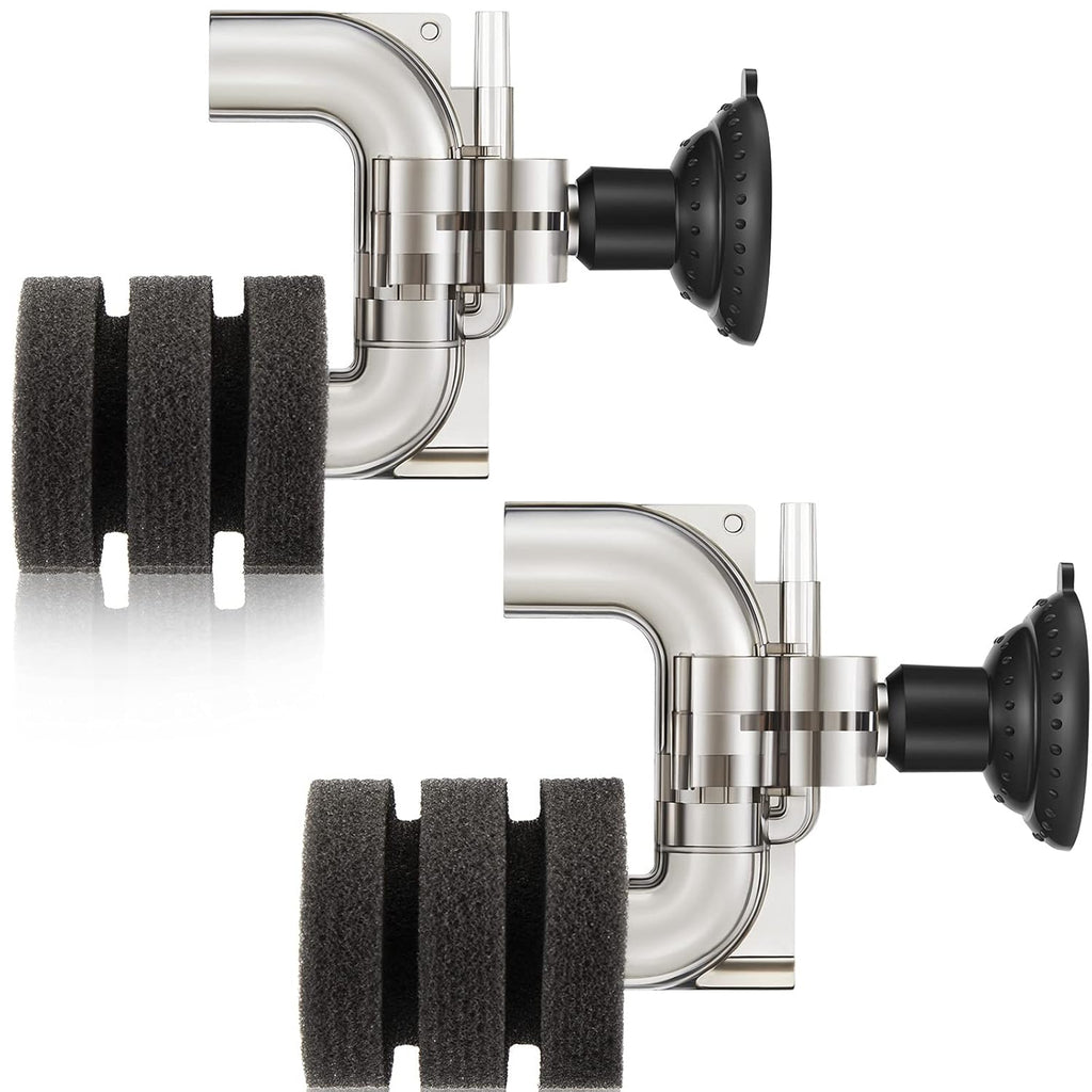 2 Pieces Mini Aquarium Single Sponge Filter Submersible Foam Quiet for Small Fish Tank 0.5-5 Gallon Fixed Freshwater