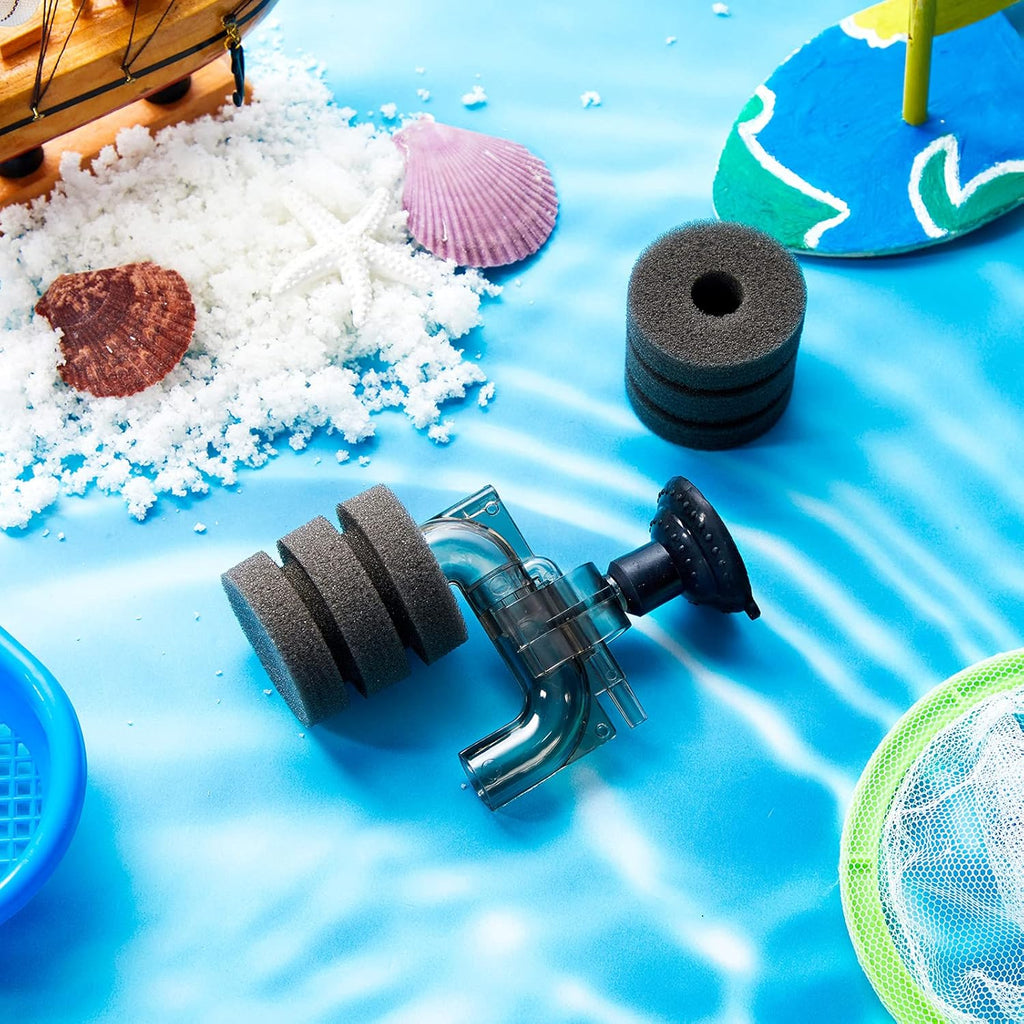 2 Pieces Mini Aquarium Single Sponge Filter Submersible Foam Quiet for Small Fish Tank 0.5-5 Gallon Fixed Freshwater