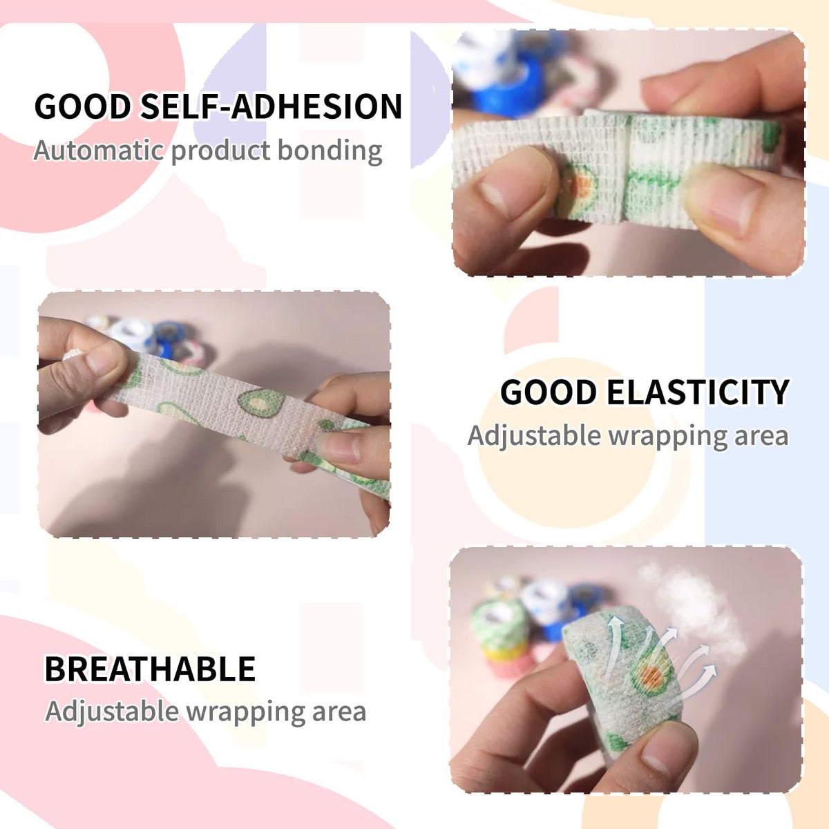 Self-Adhesive Finger Bandage – 8 Rolls of Elastic & Breathable Protector