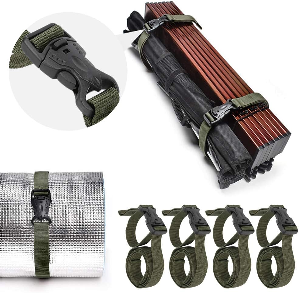 4 Piece Backpack Straps, Straps with Buckles Hip Belt Replacement Double Safety Buckle Baggage Packing Suitcase Fixed