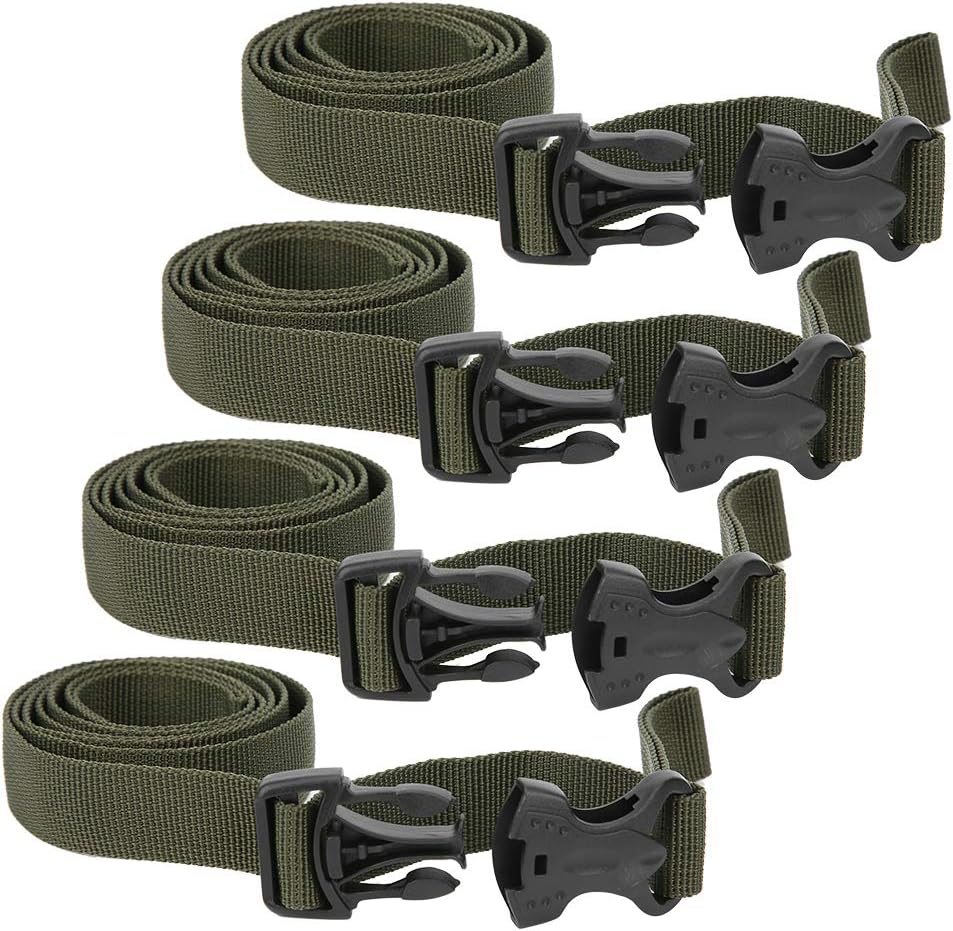 4 Piece Backpack Straps, Straps with Buckles Hip Belt Replacement Double Safety Buckle Baggage Packing Suitcase Fixed