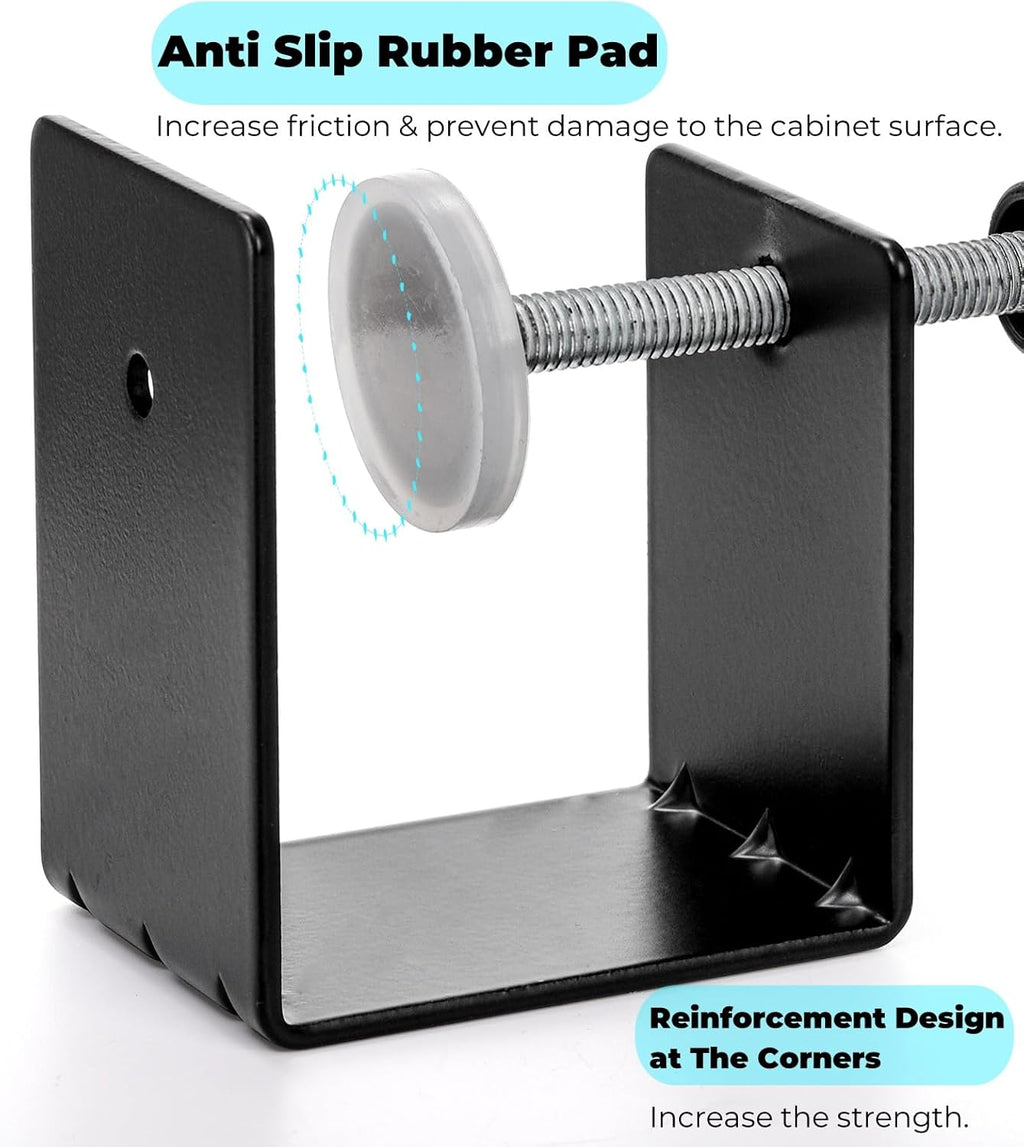 6 Pack C Clamps, 2 Inch Drawer Front Installation Clamp, Heavy Duty Cold Rolled Steel Desk Fixing Clip for Cabinet