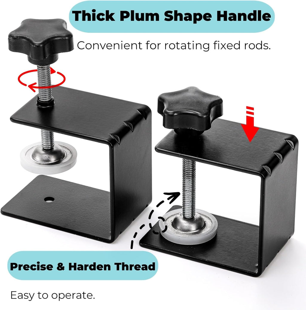 6 Pack C Clamps, 2 Inch Drawer Front Installation Clamp, Heavy Duty Cold Rolled Steel Desk Fixing Clip for Cabinet