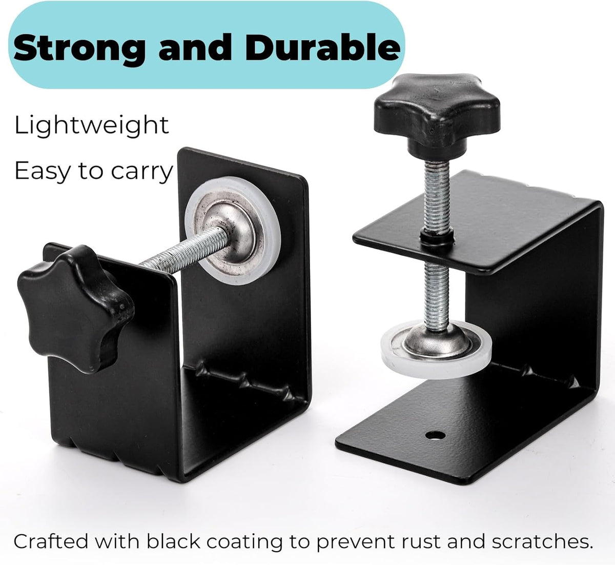 6 Pack C Clamps, 2 Inch Drawer Front Installation Clamp, Heavy Duty Cold Rolled Steel Desk Fixing Clip for Cabinet