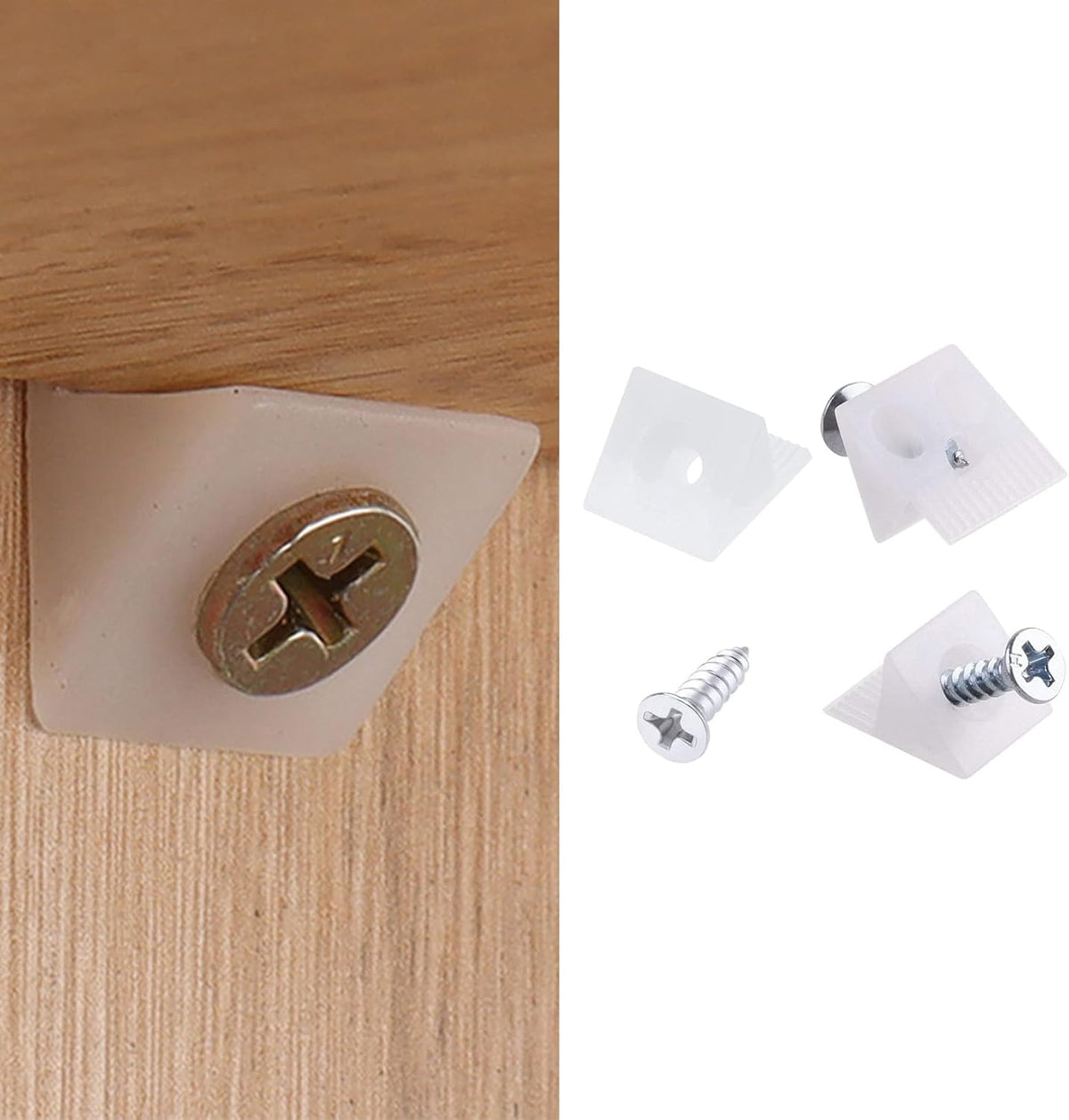30-piece drawer repair kit – drawer repair set with screws – drawer support – drawer base repair brackets – plastic