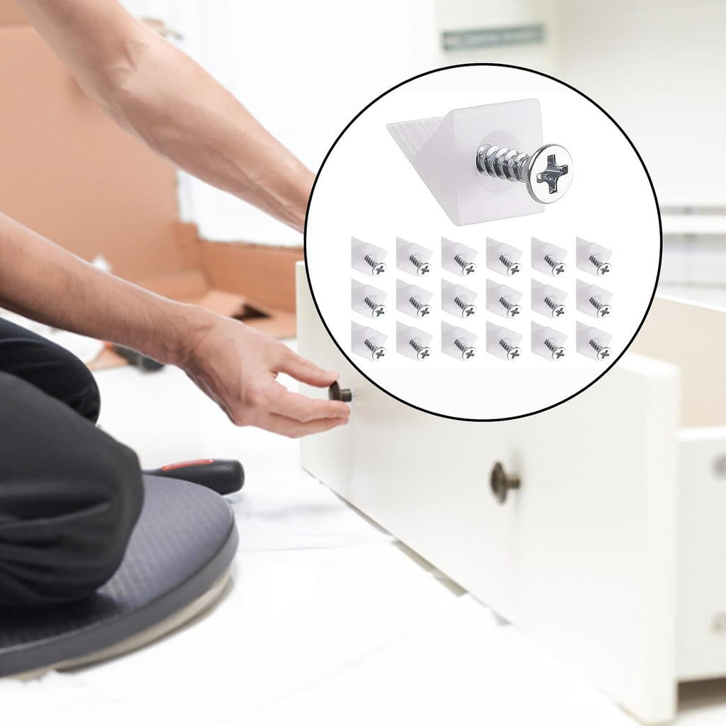 30-piece drawer repair kit – drawer repair set with screws – drawer support – drawer base repair brackets – plastic