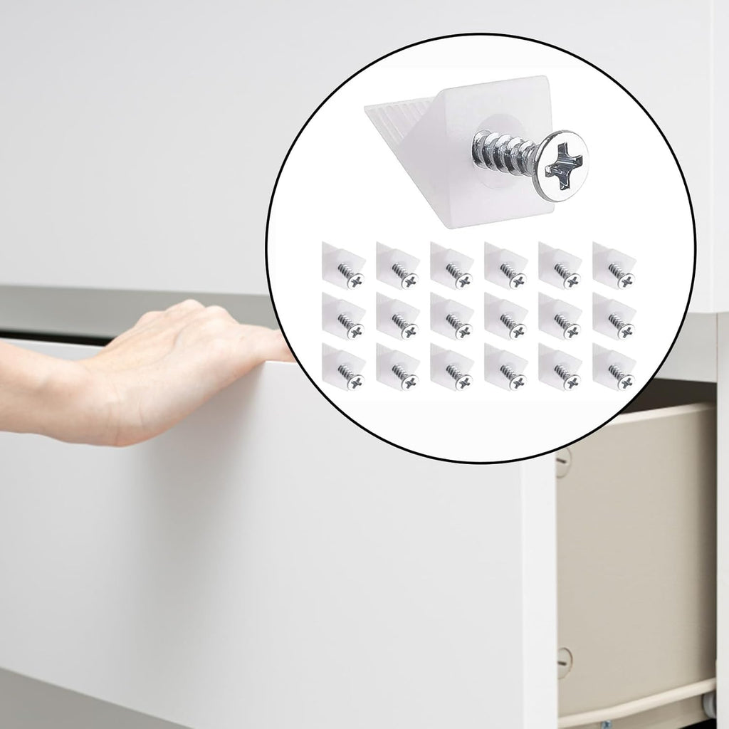 30-piece drawer repair kit – drawer repair set with screws – drawer support – drawer base repair brackets – plastic
