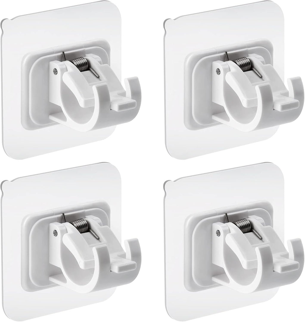 4 pieces self-adhesive curtain rod brackets No drilling required Curtain hooks Fixed rod bracket Curtain rod wall