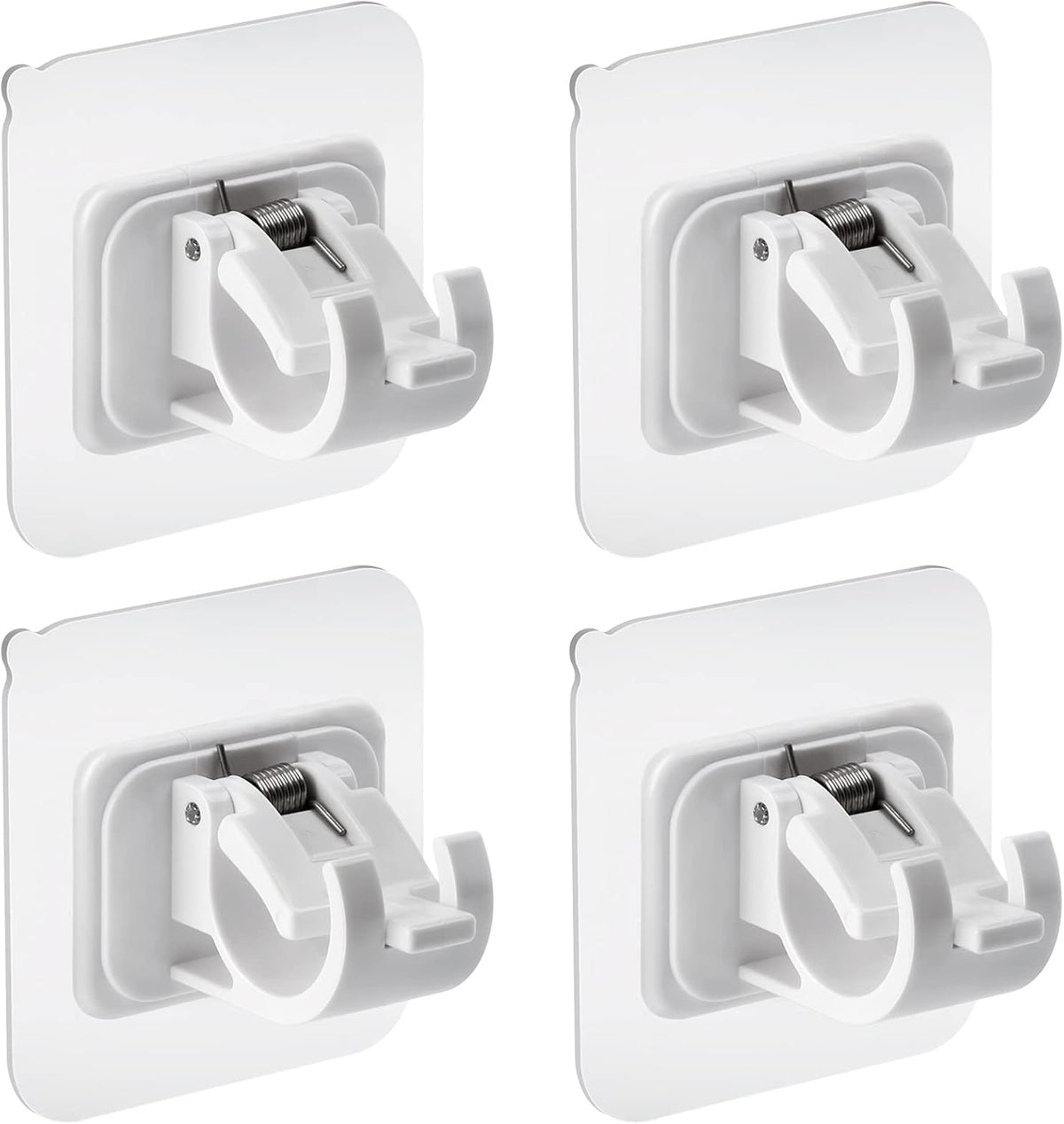 4 pieces of self-adhesive curtain rod brackets No drilling required Curtain hooks Fixed rod bracket Curtain rod wall