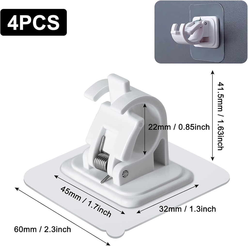 4 pieces of self-adhesive curtain rod brackets No drilling required Curtain hooks Fixed rod bracket Curtain rod wall