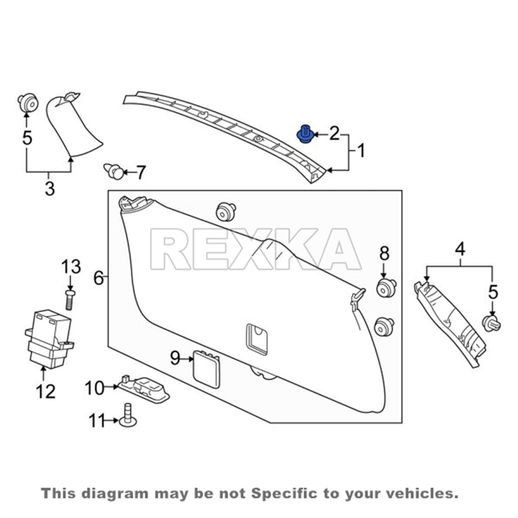 Honda Door & Interior Trim Retainer Clips – 15 Piece – 91560-SZW-003