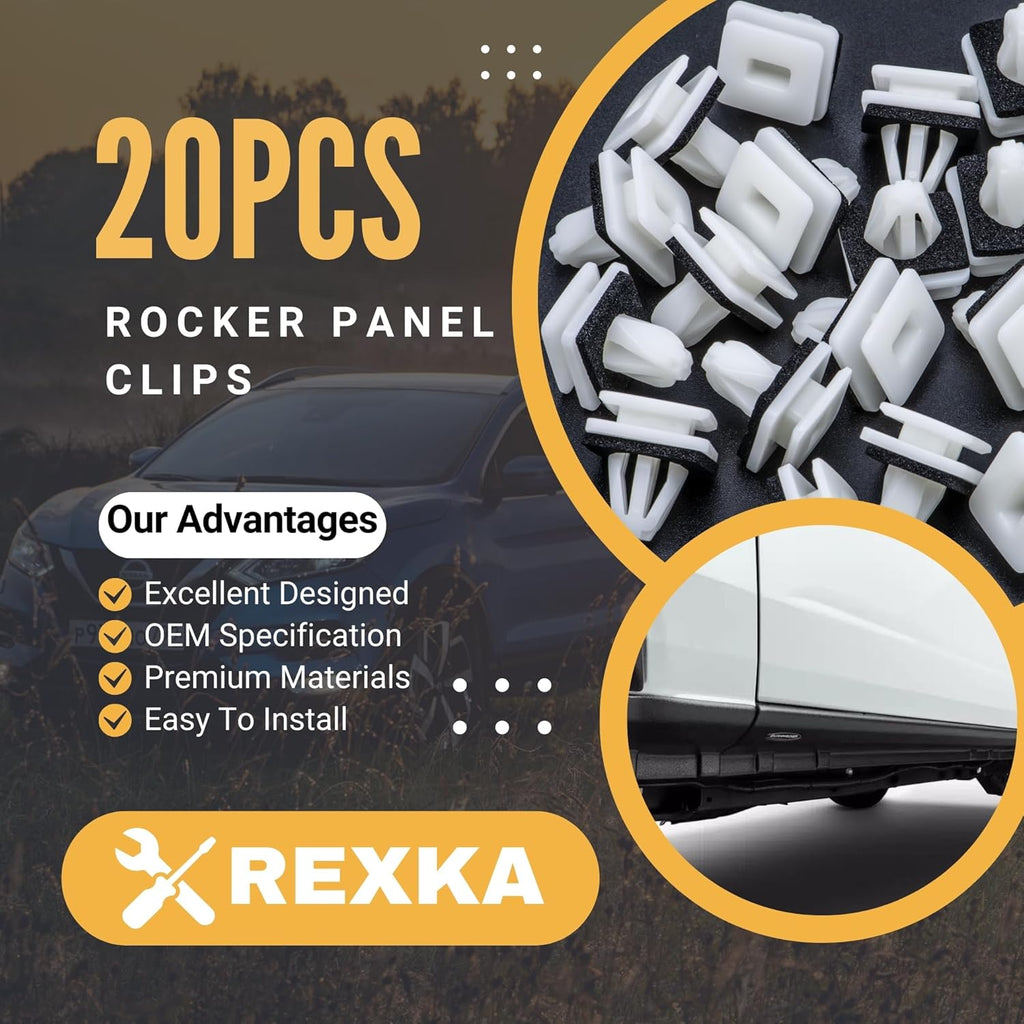 Rexka 20 Piece Front Lower Fender Rocker Molding Retainer Clip Fastener 91504-SP1-003 for Honda Acura Accord Civic