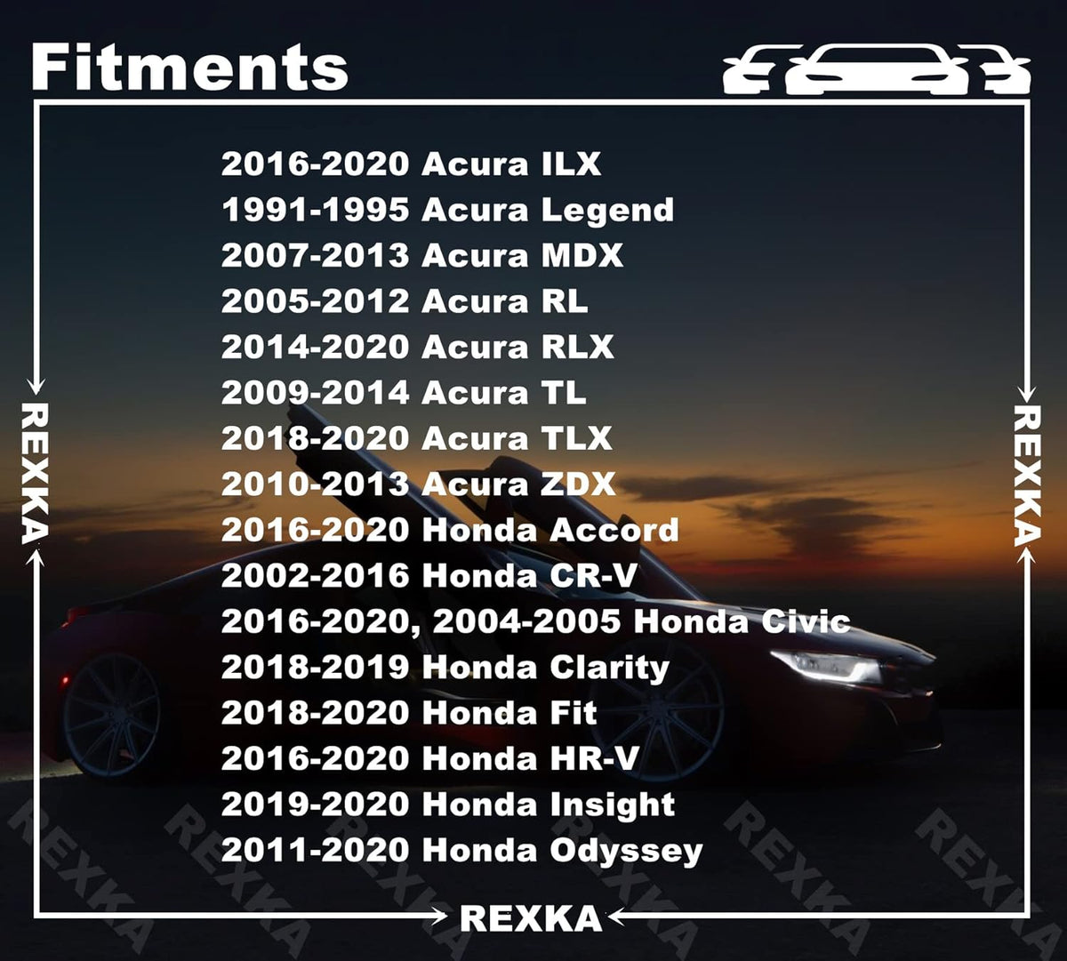 Rexka 20 Piece Front Lower Fender Rocker Molding Retainer Clip Fastener 91504-SP1-003 for Honda Acura Accord Civic