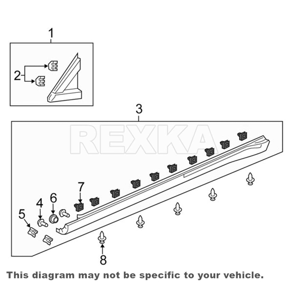 Rexka 20 Piece Front Lower Fender Rocker Molding Retainer Clip Fastener 91504-SP1-003 for Honda Acura Accord Civic