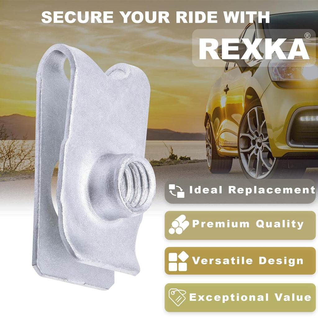 Rexka 10 Piece M6-1.0 Bumper Cover Retainer U Nut for Honda Acura 90675-SA5-003 Accord Civic CR-V CRX