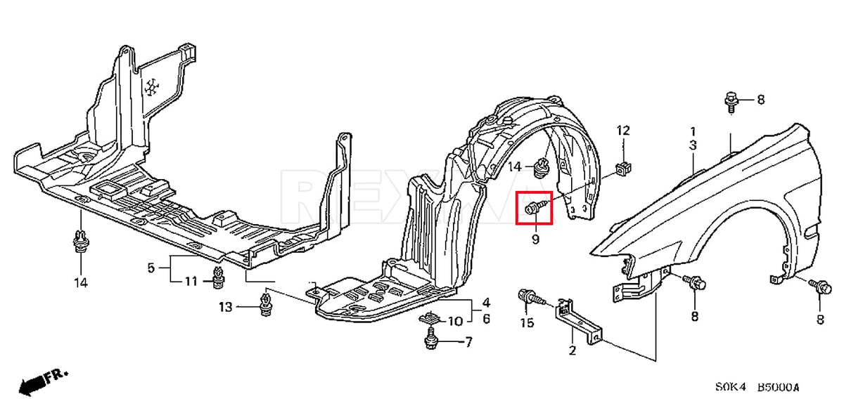 Honda / Acura Fender Liner & Splash Shield Screws – 50 Piece